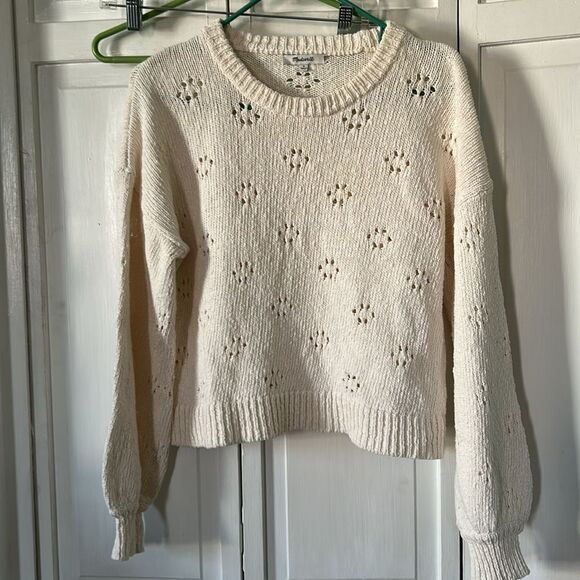 Madewell Cropped Eyelet Knit Sweater - Size S - Picture 8 of 8